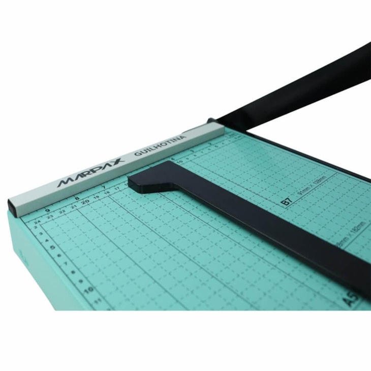 Guilhotina de Papel Manual Verde A4 para 05 Folhas Marpax