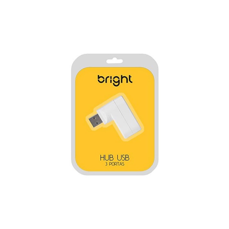 Hub USB 3 portas 2.0 Branco 0335 Plug Giratório Bright 01un
