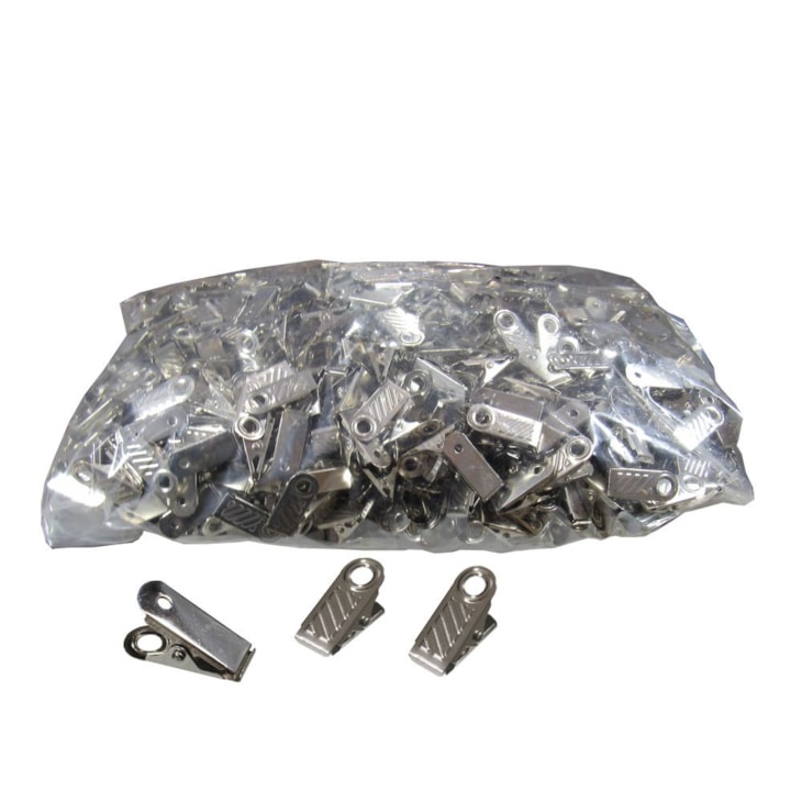 Jacaré para Crachá Clips Sem Alca Metálico Pacote com 1000un