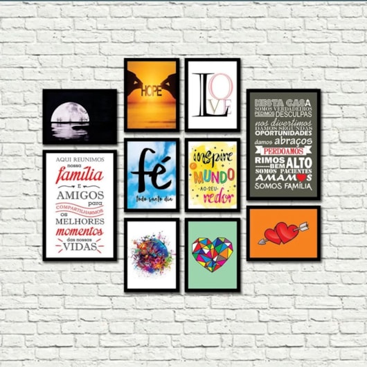 Kit 10 Quadros Decorativos Frases Modelo 2 Madeira Mdf Adesivado Marpax