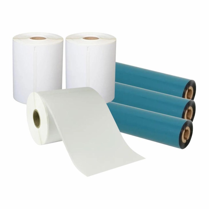 Kit 1500 Etiquetas Adesivas 10x15 Serrilhada + Ribbon Marpax