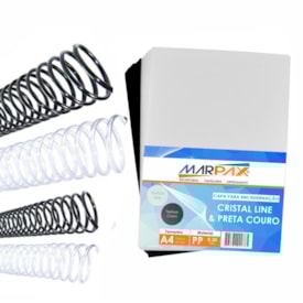 Kit 400 Capas para Encadernação A4 + 400 Espirais 7, 9mm