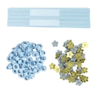 Kit Acabamento Elástico Azul BB + Ilhós Azul BB + Passante Flor