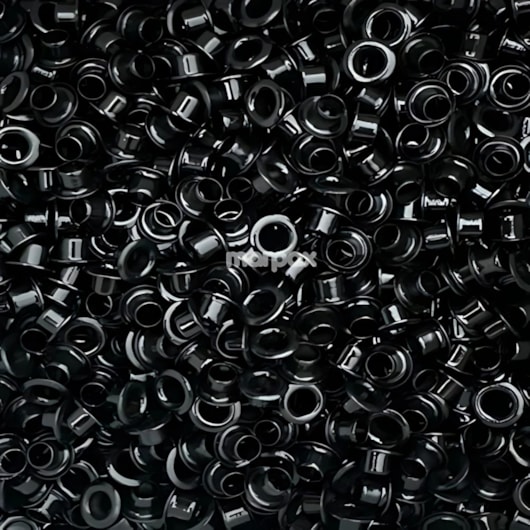 Kit Acabamento Elástico Branco + Ilhós Preto + Passante Flor