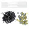 Kit Acabamento Elástico Branco + Ilhós Preto + Passante Flor