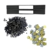 Kit Acabamento Elástico Preto + Ilhós Preto + Passante Flor