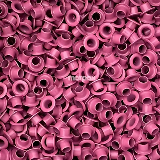 Kit Acabamento Elástico Rosa + Ilhós Rosa + Passante Flor
