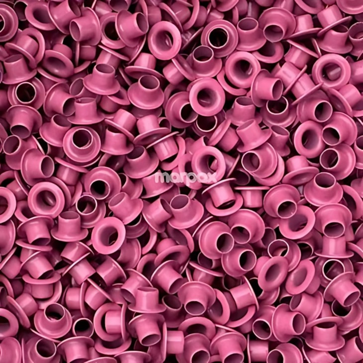 Kit Acabamento Elástico Rosa + Ilhós Rosa + Passante Flor