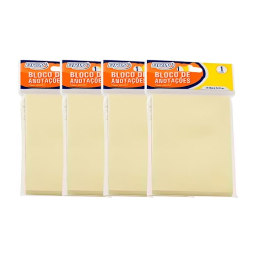 Kit Bloco de Anotações Amarelo 76x102mm 400 folhas