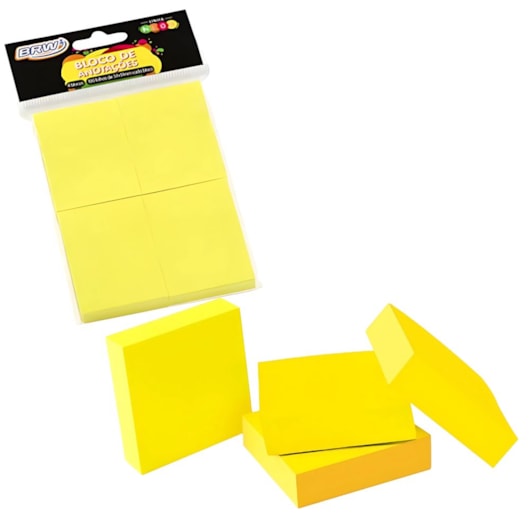 Kit Bloco de Anotações Amarelo Neon 38x51mm 800 fls
