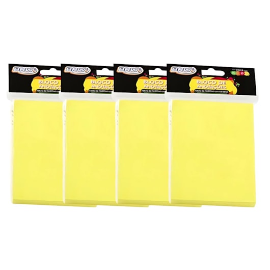Kit Bloco de Anotações Amarelo Neon 76x102mm 400 fls