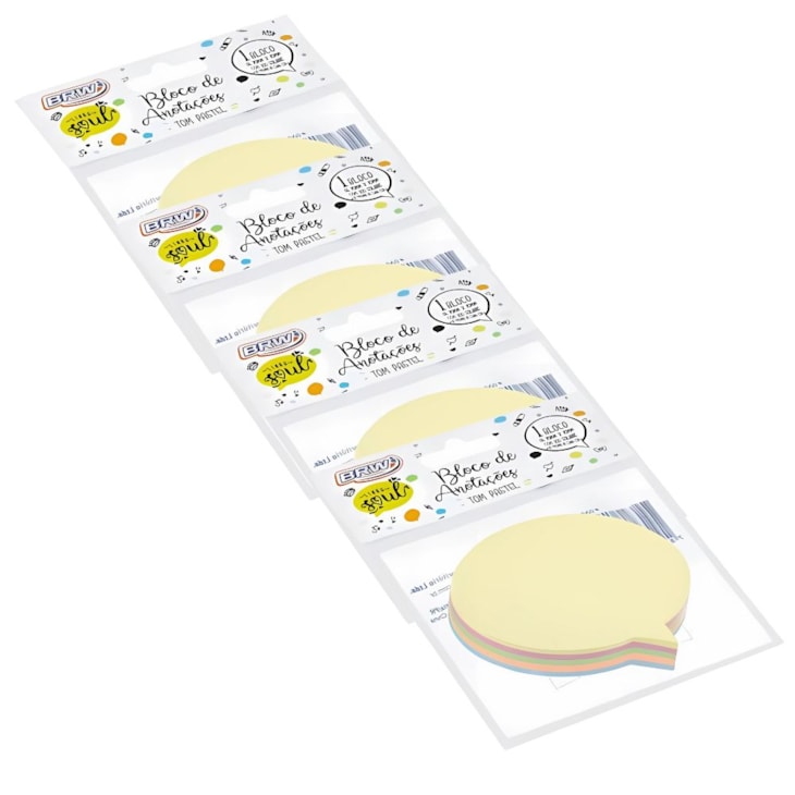 Kit Bloco de Anotações Chat Tom Pastel 70x70mm 400 folhas