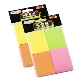 Kit Bloco de Anotações Colorido Neon 38x51mm 800 fls