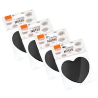 Kit Bloco de Anotações Coração Preto 70x70mm 200 folhas