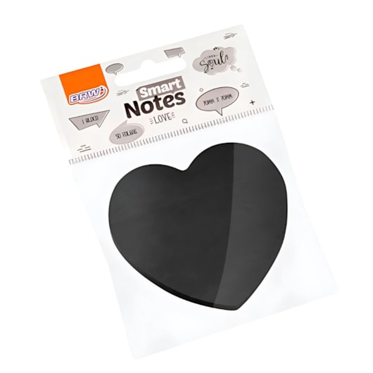 Kit Bloco de Anotações Coração Preto 70x70mm 200 folhas