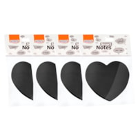 Kit Bloco de Anotações Coração Preto 70x70mm 200 folhas