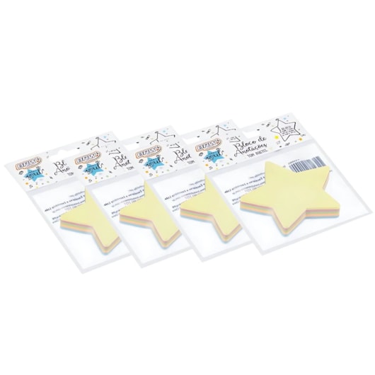 Kit Bloco de Anotações Estrela Tom Pastel 70x70mm 400 folhas