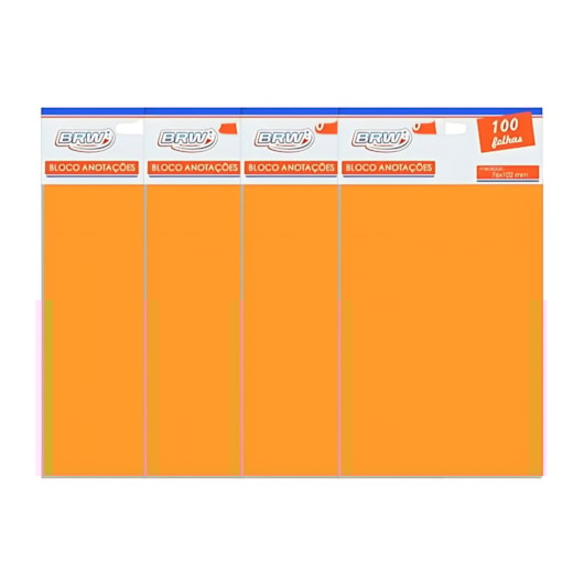 Kit Bloco de Anotações Laranja 76x102mm 400 folhas