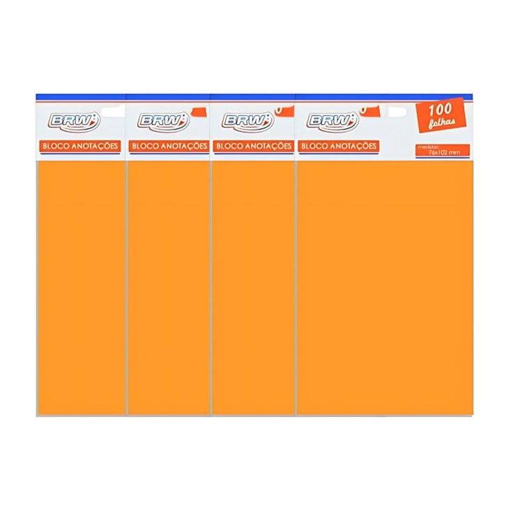 Kit Bloco de Anotações Laranja 76x102mm 400 folhas