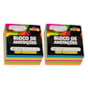 Kit Bloco de Anotações Neon 5 Cores 50x50mm 500 folhas