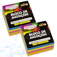 Kit Bloco de Anotações Neon 5 Cores 50x50mm 500 folhas