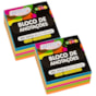 Kit Bloco de Anotações Neon 5 Cores 50x50mm 500 folhas