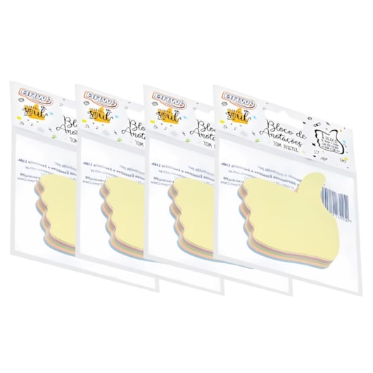 Kit Bloco de Anotações Positivo Tom Pastel 70x70mm 400 folhas