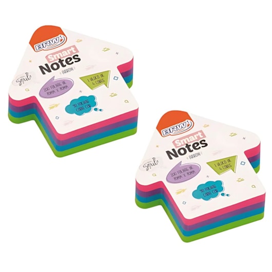 Kit Bloco de Anotações Seta Colori Smart Notes 70x70mm 400 fls