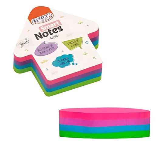 Kit Bloco de Anotações Seta Colori Smart Notes 70x70mm 400 fls