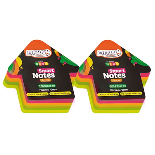Kit Bloco de Anotações Seta Neon Smart Notes 70x70mm 400 fls
