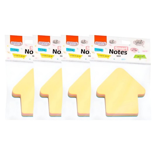 Kit Bloco de Anotações Seta Tom Pastel 70x70mm 400 folhas