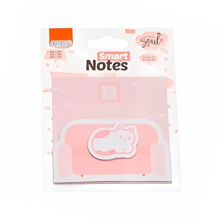 Kit Bloco de Anotações Smart Notes Gato 3 Layers 240 folhas