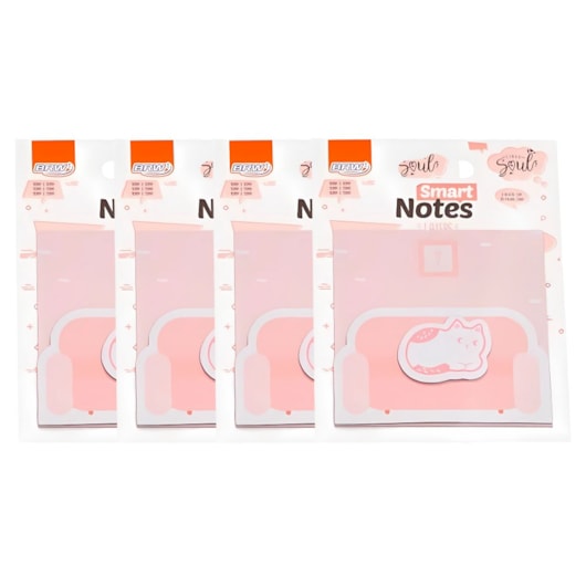 Kit Bloco de Anotações Smart Notes Gato 3 Layers 240 folhas