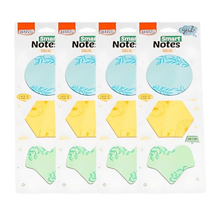 Kit Bloco de Anotações Tokens Geome Smart Notes 70x70mm 300 fls