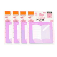 Kit Bloquinho de Anotações 75x75mm 2 em 1 4un com 30fls cada