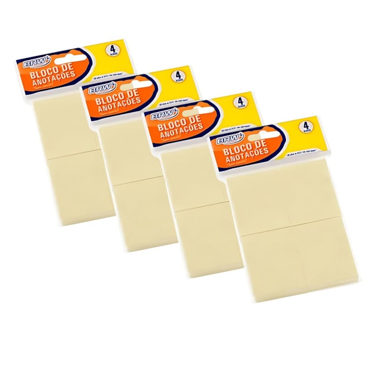 Kit Bloquinho de Anotações Amarelo 38x51mm 4 pacotes 4un