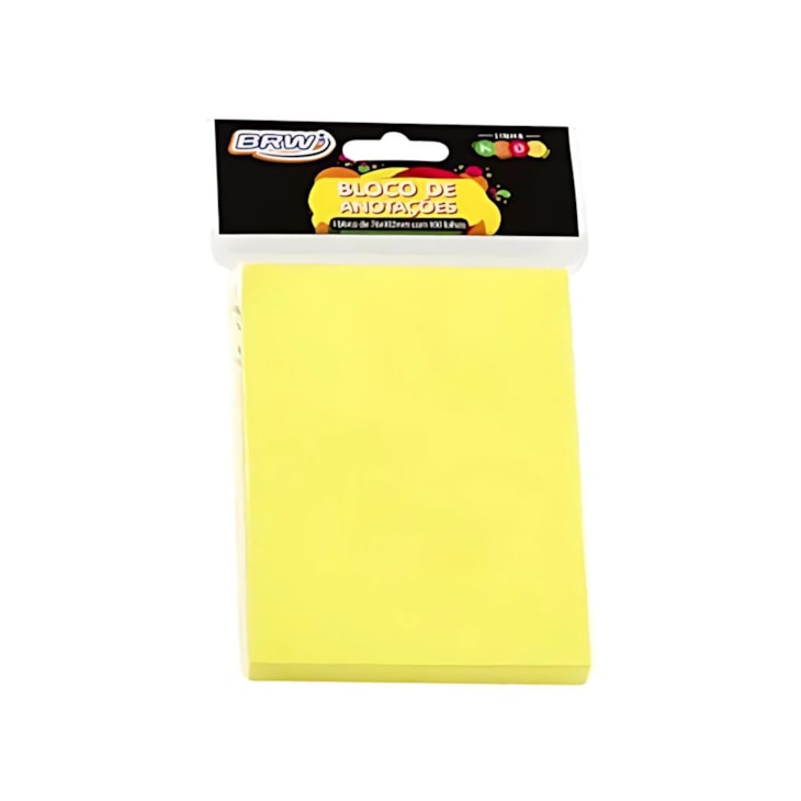 Kit Bloquinho de Anotações Amarelo Neon 76x102mm 400fls