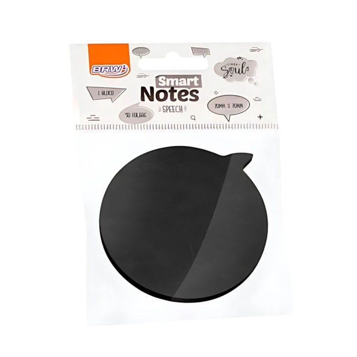 Kit Bloquinho de Anotações Balão Preto 70x70mm 200 Folhas