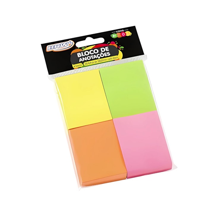 Kit Bloquinho de Anotações Colorido Neon 38x51mm 800fls