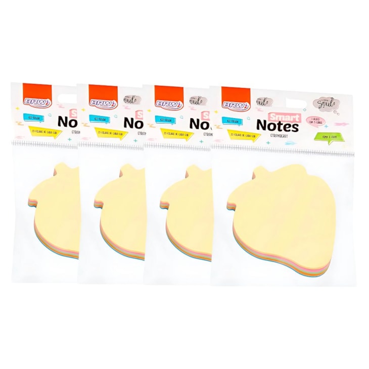 Kit Bloquinho de Anotações Morango Tom Pastel 70x70mm 400fls