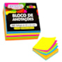 Kit Bloquinho de Anotações Neon 5 Cores 50x50mm 500 Folhas