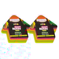 Kit Bloquinho de Anotações Seta Neon Smart 70x70mm 400fls