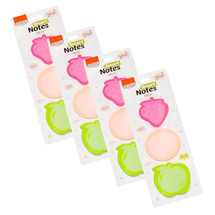 Kit Bloquinho de Anotações Tokens Frutas 70x70mm 300fls