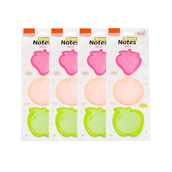 Kit Bloquinho de Anotações Tokens Frutas 70x70mm 300fls