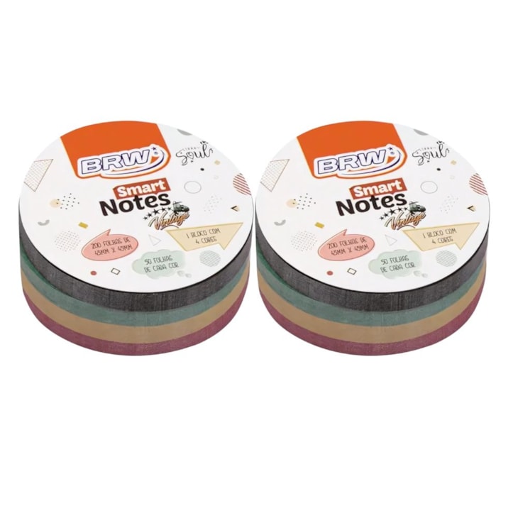Kit Bloquinho de Anotações Vintage Smart 45x45mm 400fls