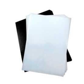 Kit Capa Encadernação A4 Transparente Lisa Preta Couro 200un