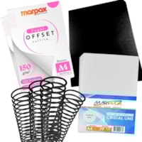 Kit Capa Offset A4 150g + Capa Couro e Cristal Line + Espiral