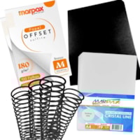 Kit Capa Offset A4 180g + Capa Couro e Cristal Line + Espiral