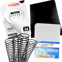 Kit Capa Offset A4 240g + Capa Couro e Cristal Line + Espiral