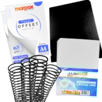 Kit Capa Offset A4 63g + Capa Couro e Cristal Line + Espiral